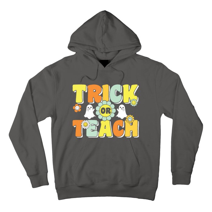 Groovy Trick Or Teach Halloween Teacher Life Retro Vintage Hoodie