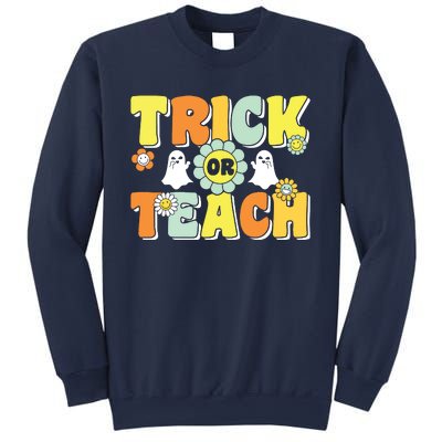 Groovy Trick Or Teach Halloween Teacher Life Retro Vintage Sweatshirt