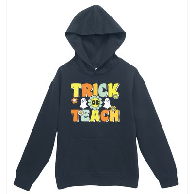 Groovy Trick Or Teach Halloween Teacher Life Retro Vintage Urban Pullover Hoodie