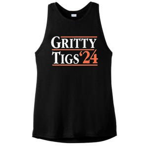 Gritty Tigs October Ready 2024 Playoff Baseball Season Ladies PosiCharge Tri-Blend Wicking Tank