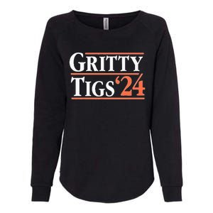 Gritty Tigs October Ready 2024 Playoff Baseball Season Womens California Wash Sweatshirt