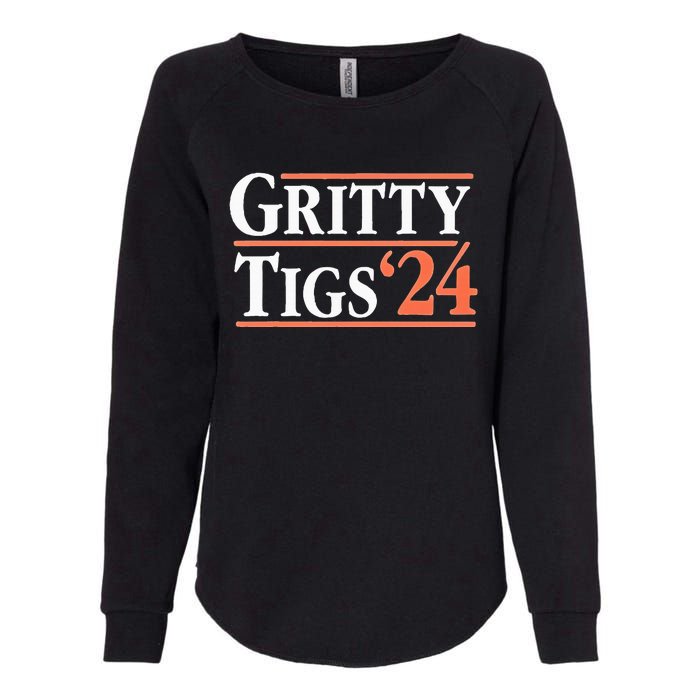 Gritty Tigs October Ready 2024 Playoff Baseball Season Womens California Wash Sweatshirt