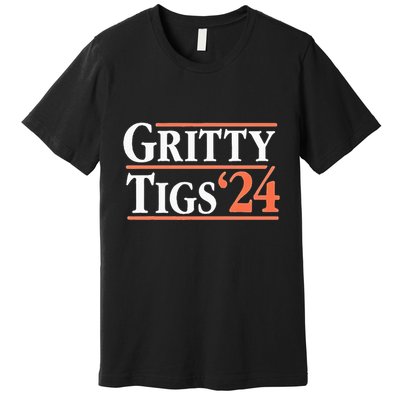 Gritty Tigs October Ready 2024 Playoff Baseball Season Premium T-Shirt