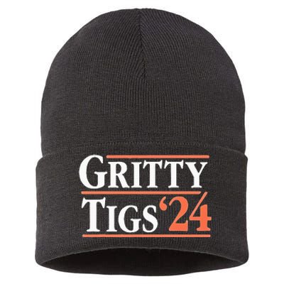 Gritty Tigs October Ready 2024 Playoff Baseball Season Sustainable Knit Beanie