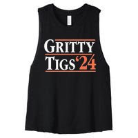 Gritty Tigs October Ready 2024 Playoff Baseball Season Women's Racerback Cropped Tank