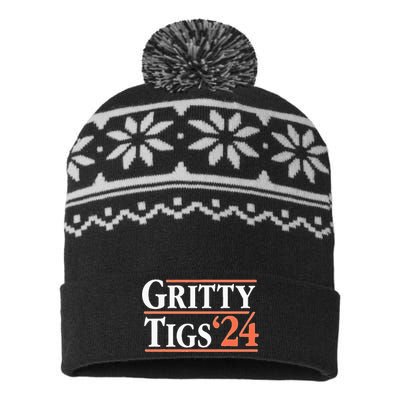 Gritty Tigs October Ready 2024 Playoff Baseball Season USA-Made Snowflake Beanie