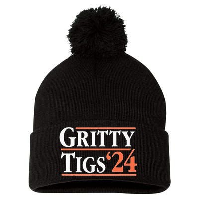 Gritty Tigs October Ready 2024 Playoff Baseball Season Pom Pom 12in Knit Beanie