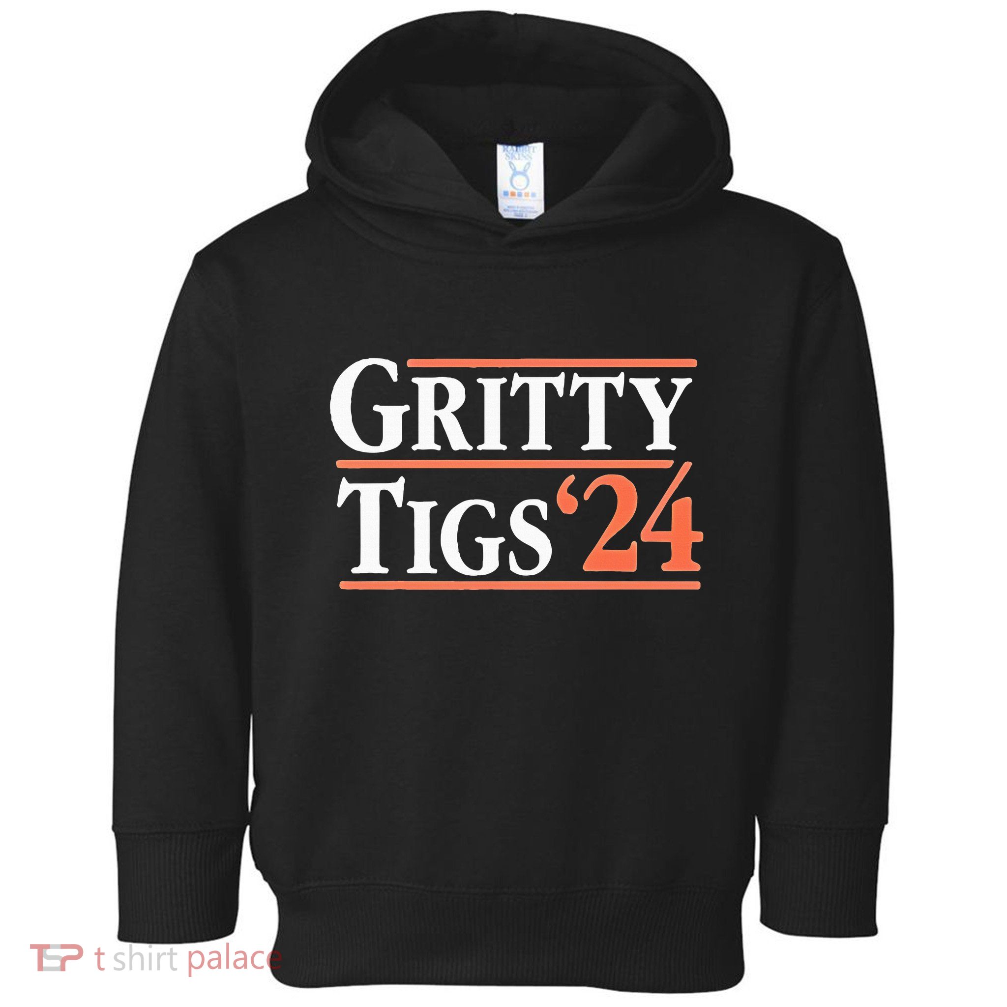 Gritty Tigs October Ready 2024 Playoff Baseball Season Toddler Hoodie