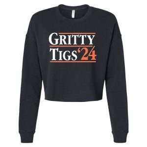 Gritty Tigs October Ready 2024 Playoff Baseball Season Cropped Pullover Crew