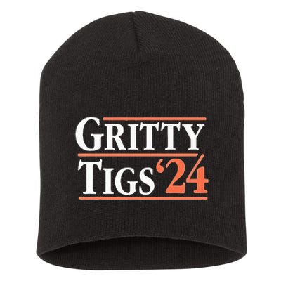 Gritty Tigs October Ready 2024 Playoff Baseball Season Short Acrylic Beanie