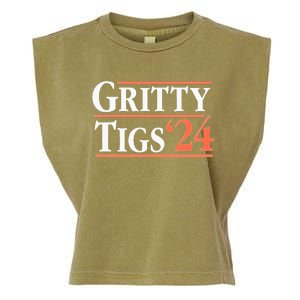 Gritty Tigs October Ready 2024 Playoff Baseball Season Garment-Dyed Women's Muscle Tee