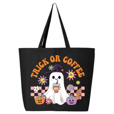 Groovy Trick Or Coffee Floral Ghost Halloween Spooky 25L Jumbo Tote