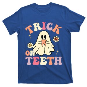 Groovy Trick Or Teeth Funny Dental Halloween Dentist Costume Gift T-Shirt