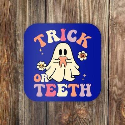 Groovy Trick Or Teeth Funny Dental Halloween Dentist Costume Gift Coaster