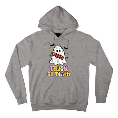 Ghost Trick Or Teach Retro Teacher Halloween Costume Tall Hoodie