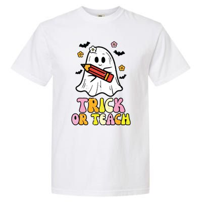 Ghost Trick Or Teach Retro Teacher Halloween Costume Garment-Dyed Heavyweight T-Shirt