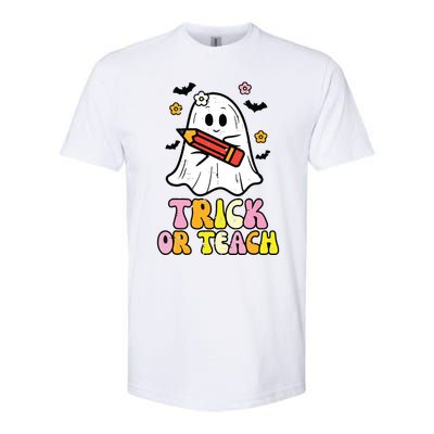 Ghost Trick Or Teach Retro Teacher Halloween Costume Softstyle CVC T-Shirt