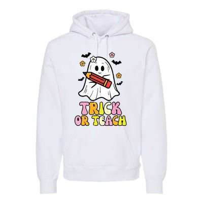 Ghost Trick Or Teach Retro Teacher Halloween Costume Premium Hoodie