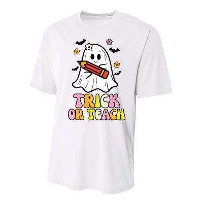 Ghost Trick Or Teach Retro Teacher Halloween Costume Performance Sprint T-Shirt