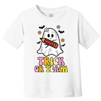 Ghost Trick Or Teach Retro Teacher Halloween Costume Toddler T-Shirt