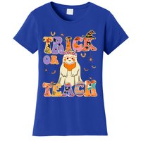 Groovy Trick Or Teach Halloween Teacher Life Retro Vintage Women's T-Shirt