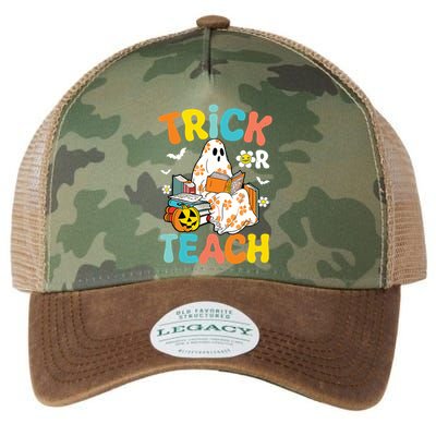 Groovy Trick Or Teach Funny Teacher Halloween Costume Legacy Tie Dye Trucker Hat
