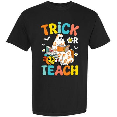 Groovy Trick Or Teach Funny Teacher Halloween Costume Garment-Dyed Heavyweight T-Shirt