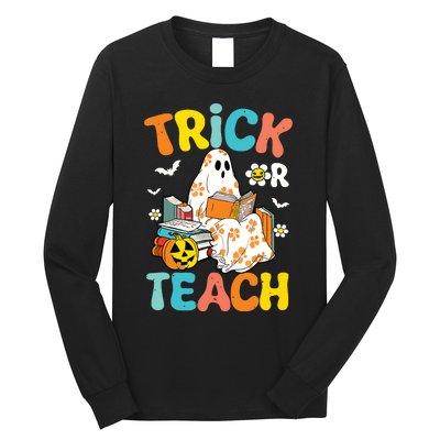 Groovy Trick Or Teach Funny Teacher Halloween Costume Long Sleeve Shirt