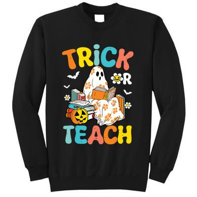 Groovy Trick Or Teach Funny Teacher Halloween Costume Sweatshirt
