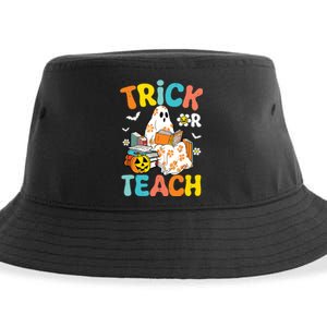 Groovy Trick Or Teach Funny Teacher Halloween Costume Sustainable Bucket Hat