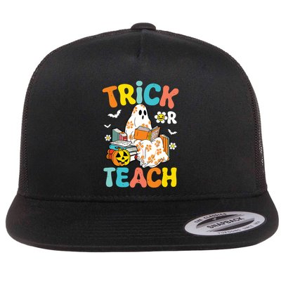 Groovy Trick Or Teach Funny Teacher Halloween Costume Flatbill Hat