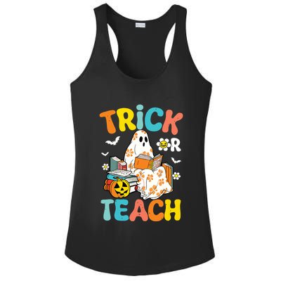 Groovy Trick Or Teach Funny Teacher Halloween Costume Ladies PosiCharge Competitor Racerback Tank