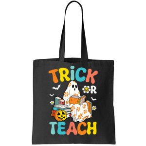 Groovy Trick Or Teach Funny Teacher Halloween Costume Tote Bag