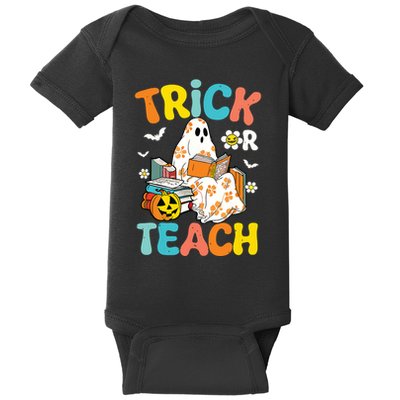 Groovy Trick Or Teach Funny Teacher Halloween Costume Baby Bodysuit