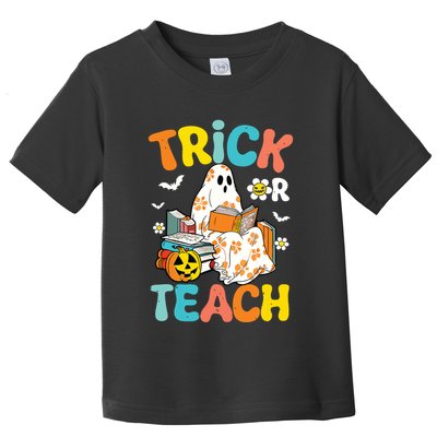 Groovy Trick Or Teach Funny Teacher Halloween Costume Toddler T-Shirt