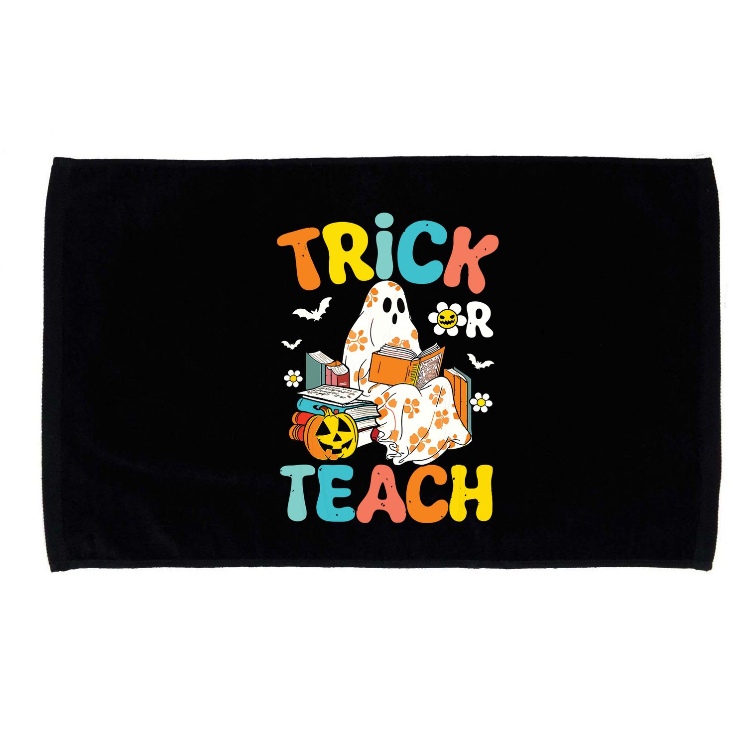 Groovy Trick Or Teach Funny Teacher Halloween Costume Microfiber Hand Towel