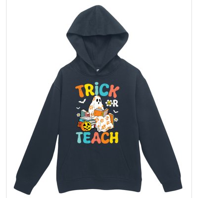 Groovy Trick Or Teach Funny Teacher Halloween Costume Urban Pullover Hoodie