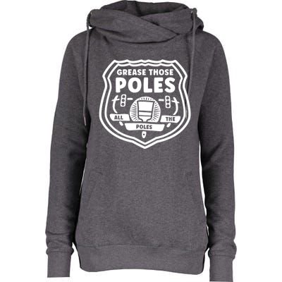 Grease Those Poles, All The Poles Womens Funnel Neck Pullover Hood