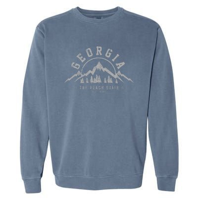 Georgia The Peach State Est. 1788 Vintage Mountains Gift Garment-Dyed Sweatshirt