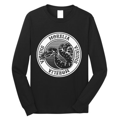 Green Tree Python Tattoo Style Reptile Keeper Snake Owner Long Sleeve Shirt