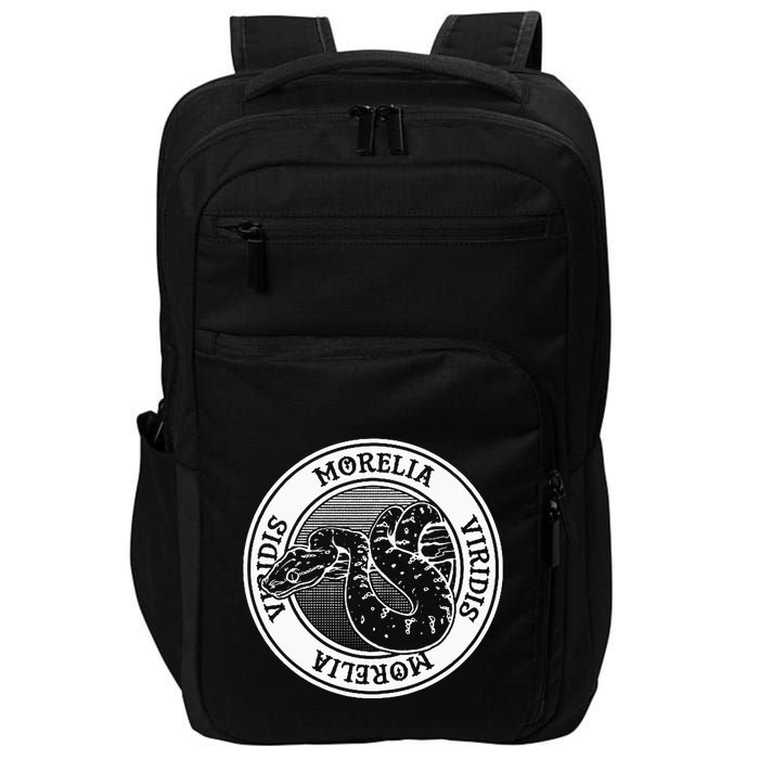 Green Tree Python Tattoo Style Reptile Keeper Snake Owner Impact Tech Backpack