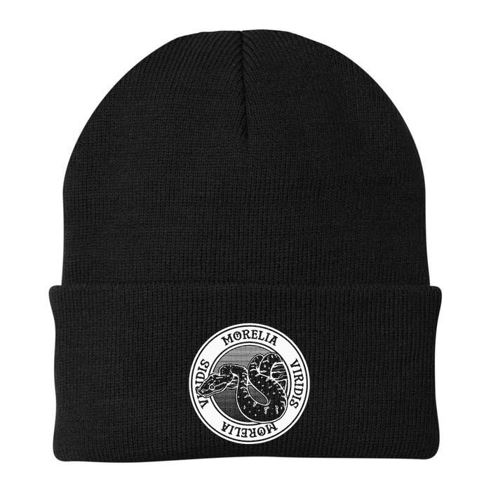 Green Tree Python Tattoo Style Reptile Keeper Snake Owner Knit Cap Winter Beanie