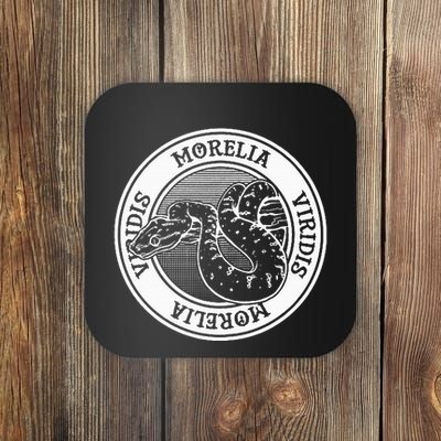Green Tree Python Tattoo Style Reptile Keeper Snake Owner Coaster