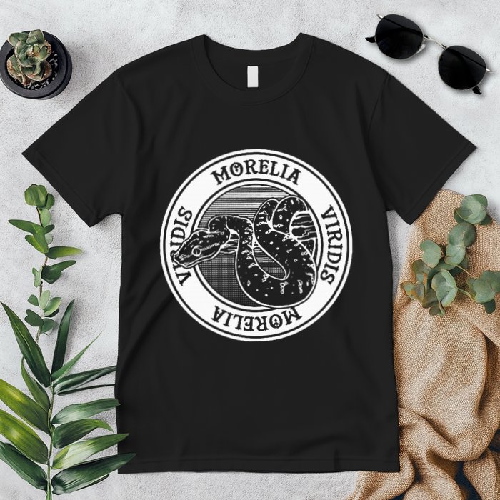 Green Tree Python Tattoo Style Reptile Keeper Snake Owner Premium T-Shirt