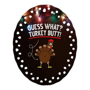 Guess Turkey Pilgrim Thanksgiving Ceramic Oval Ornament