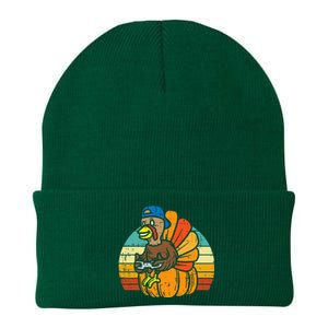 Gamer Turkey Pumpkin Thanksgiving Video Games Knit Cap Winter Beanie