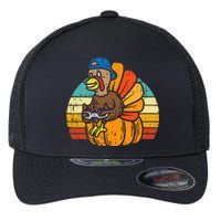 Gamer Turkey Pumpkin Thanksgiving Video Games Flexfit Unipanel Trucker Cap