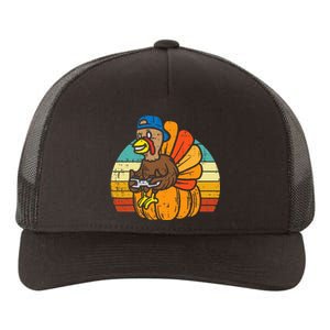 Gamer Turkey Pumpkin Thanksgiving Video Games Yupoong Adult 5-Panel Trucker Hat