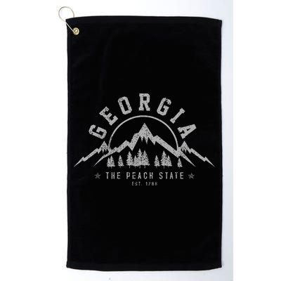 Georgia The Peach State Est. 1788 Vintage Mountains Gift Golf Towel