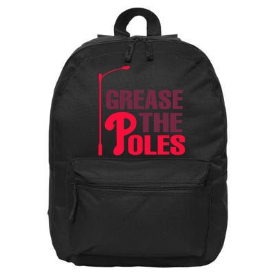 Grease The Poles Philadelphia Baseball Fan Lover 16 in Basic Backpack